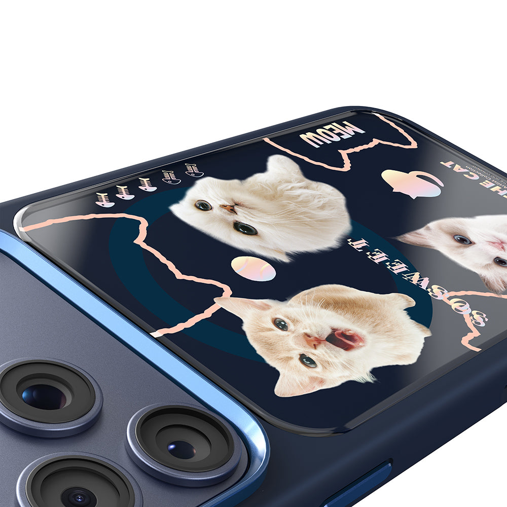 iPhone 17 Pro Max Kılıf M-safe Şarj Özellikli 3D Baskılı Tasarım Mutural The Cat Serisi Kılıf
