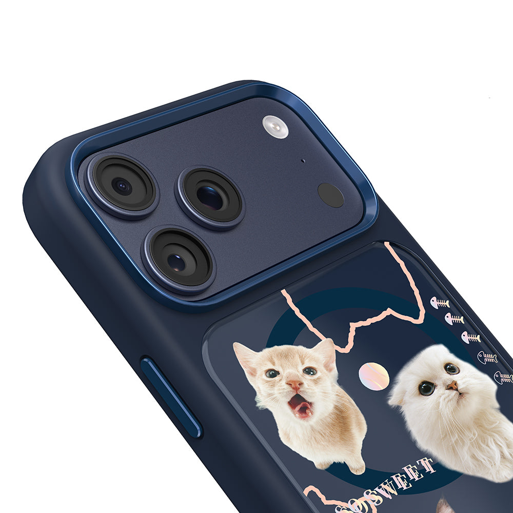 iPhone 17 Pro Max Kılıf M-safe Şarj Özellikli 3D Baskılı Tasarım Mutural The Cat Serisi Kılıf