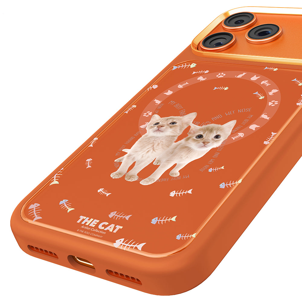 iPhone 17 Pro Max Kılıf M-safe Şarj Özellikli 3D Baskılı Tasarım Mutural The Cat Serisi Kılıf