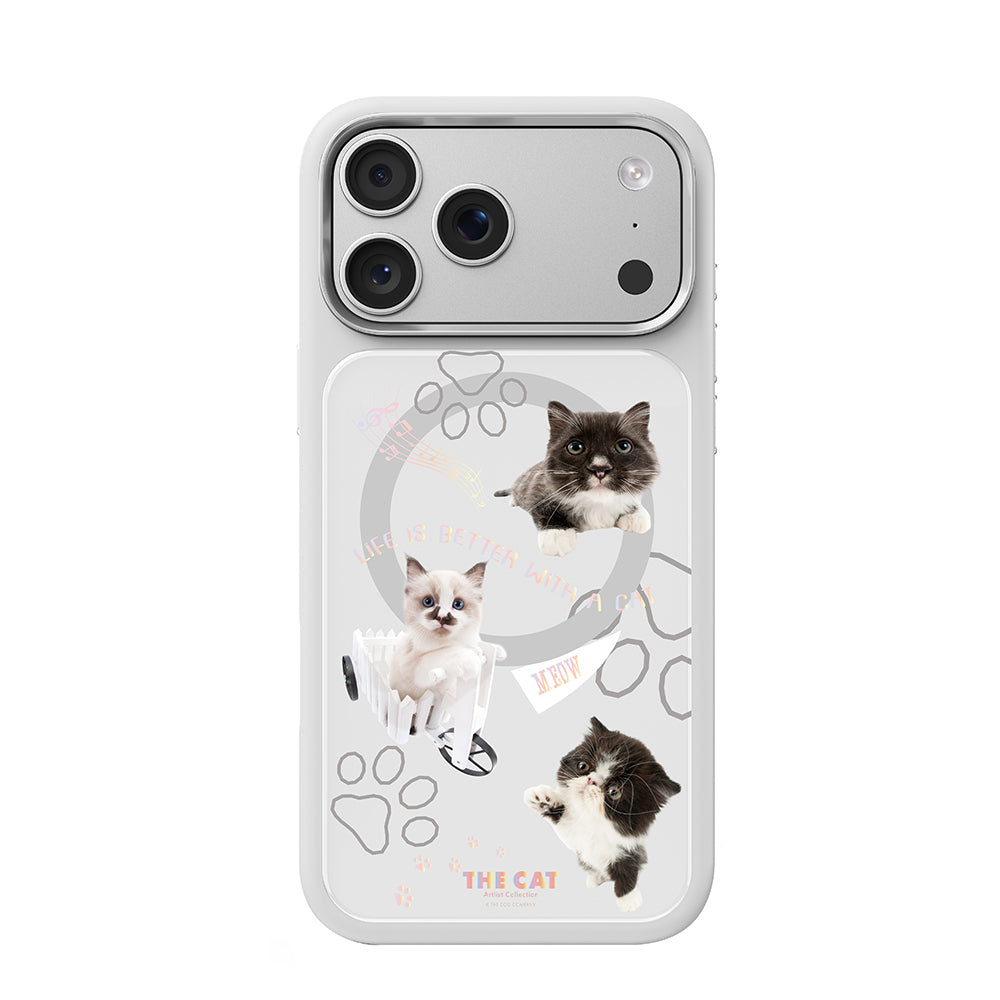 iPhone 17 Pro Max Kılıf M-safe Şarj Özellikli 3D Baskılı Tasarım Mutural The Cat Serisi Kılıf