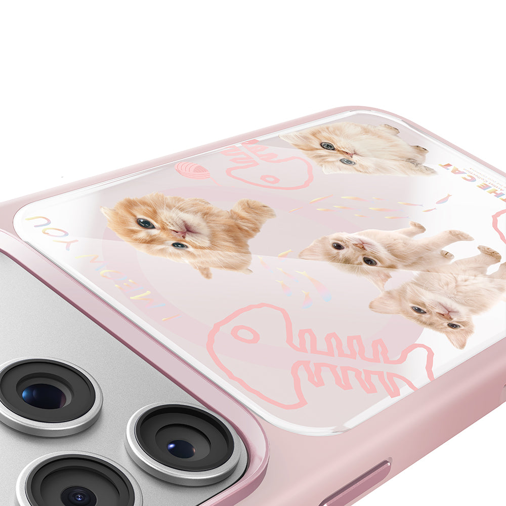 iPhone 17 Pro Max Kılıf M-safe Şarj Özellikli 3D Baskılı Tasarım Mutural The Cat Serisi Kılıf