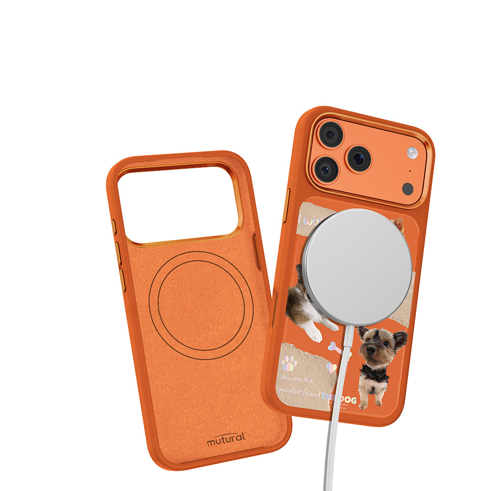 iPhone 17 Pro Max Kılıf M-safe Şarj Özellikli 3D Baskılı Tasarım Mutural The Dog Serisi Kılıf