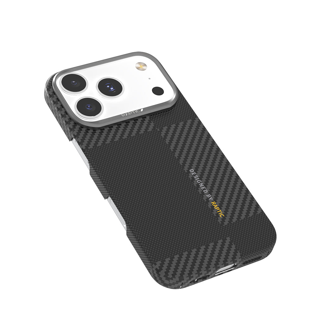 iPhone 17 Pro Max Kılıf M-safe Şarj Özellikli 600D Metal Kamera Çerçeveli Raptic Aramid Karbon Fiber Geotik Serisi Kılıf