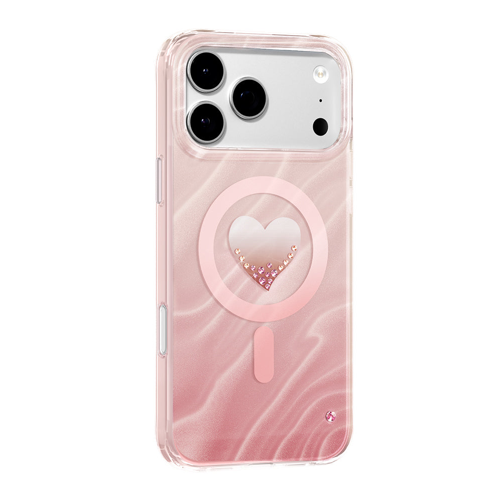 iPhone 17 Pro Max Kılıf M-Safe Şarj Özellikli Orijinal Swarovski Taşlı Zore Paris Rovix Sert PC Kılıf