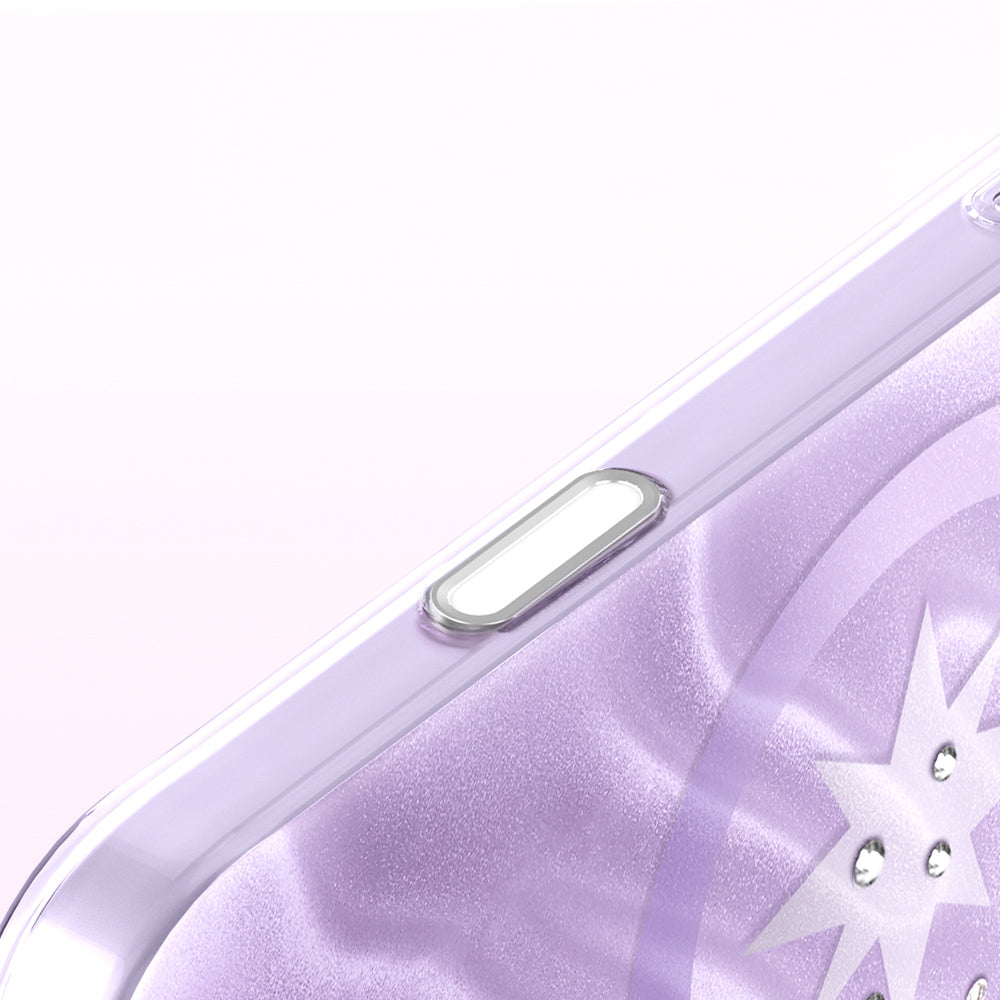 iPhone 17 Pro Max Kılıf M-Safe Şarj Özellikli Orijinal Swarovski Taşlı Zore Paris Rovix Sert PC Kılıf