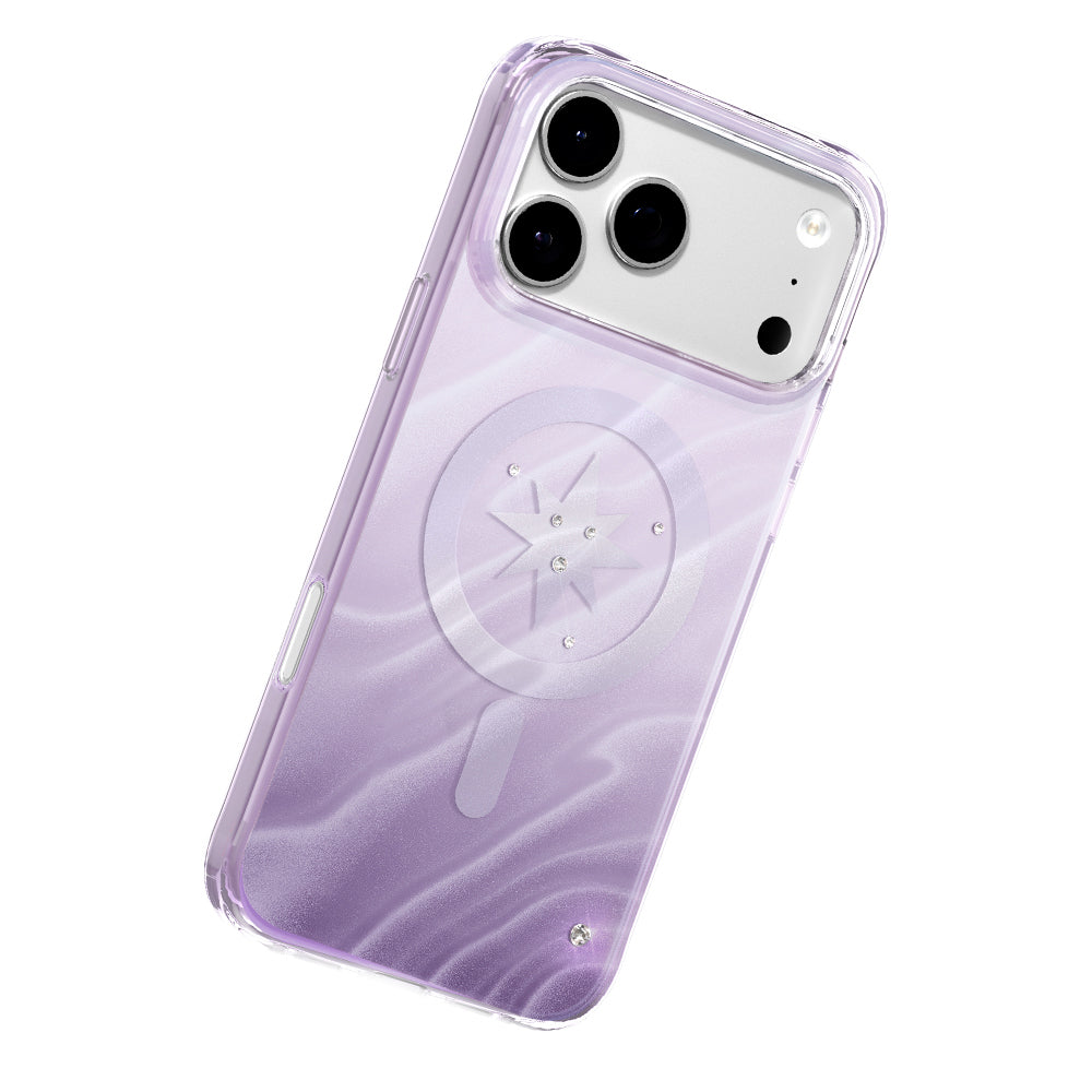 iPhone 17 Pro Max Kılıf M-Safe Şarj Özellikli Orijinal Swarovski Taşlı Zore Paris Rovix Sert PC Kılıf