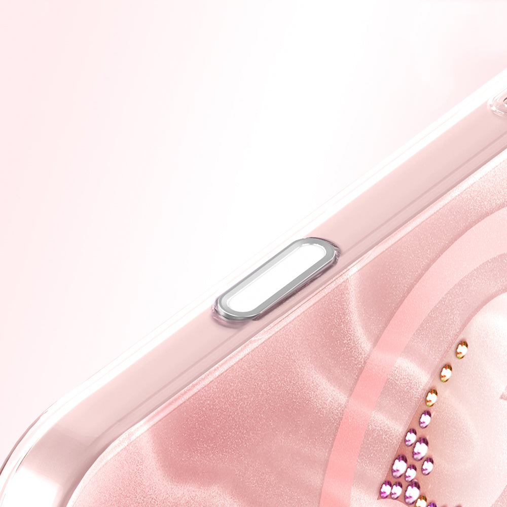 iPhone 17 Pro Max Kılıf M-Safe Şarj Özellikli Orijinal Swarovski Taşlı Zore Paris Rovix Sert PC Kılıf