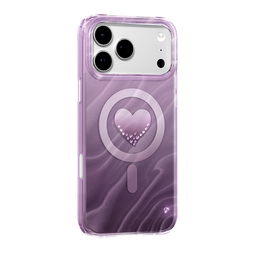 iPhone 17 Pro Max Kılıf M-Safe Şarj Özellikli Orijinal Swarovski Taşlı Zore Paris Rovix Sert PC Kılıf