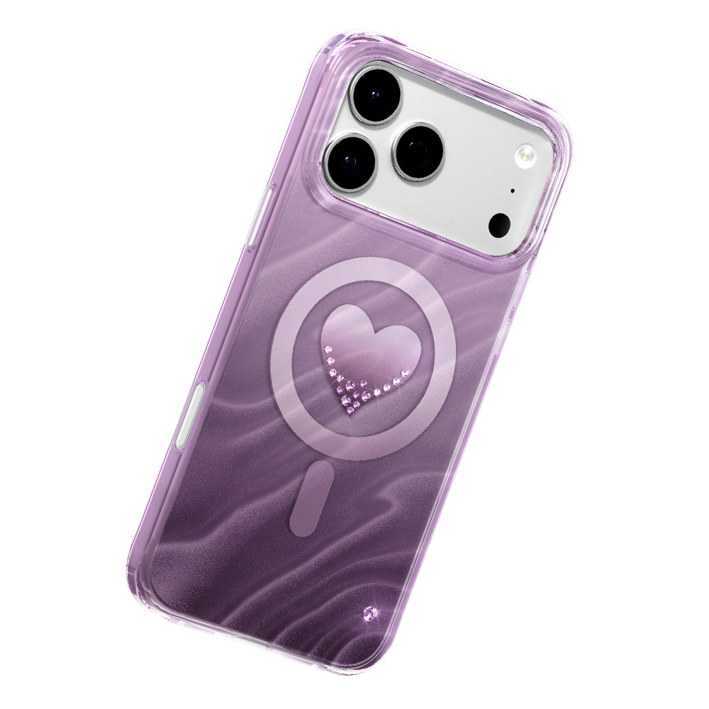 iPhone 17 Pro Max Kılıf M-Safe Şarj Özellikli Orijinal Swarovski Taşlı Zore Paris Rovix Sert PC Kılıf