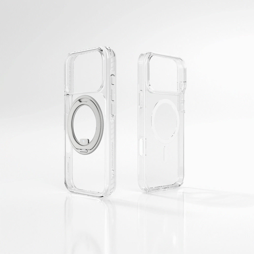 iPhone 17 Pro Max Kılıf M-Safe Şarj Özellikli Airbag Tasarımlı Standlı AmazingThing Titan Pro MagSpin Kılıf