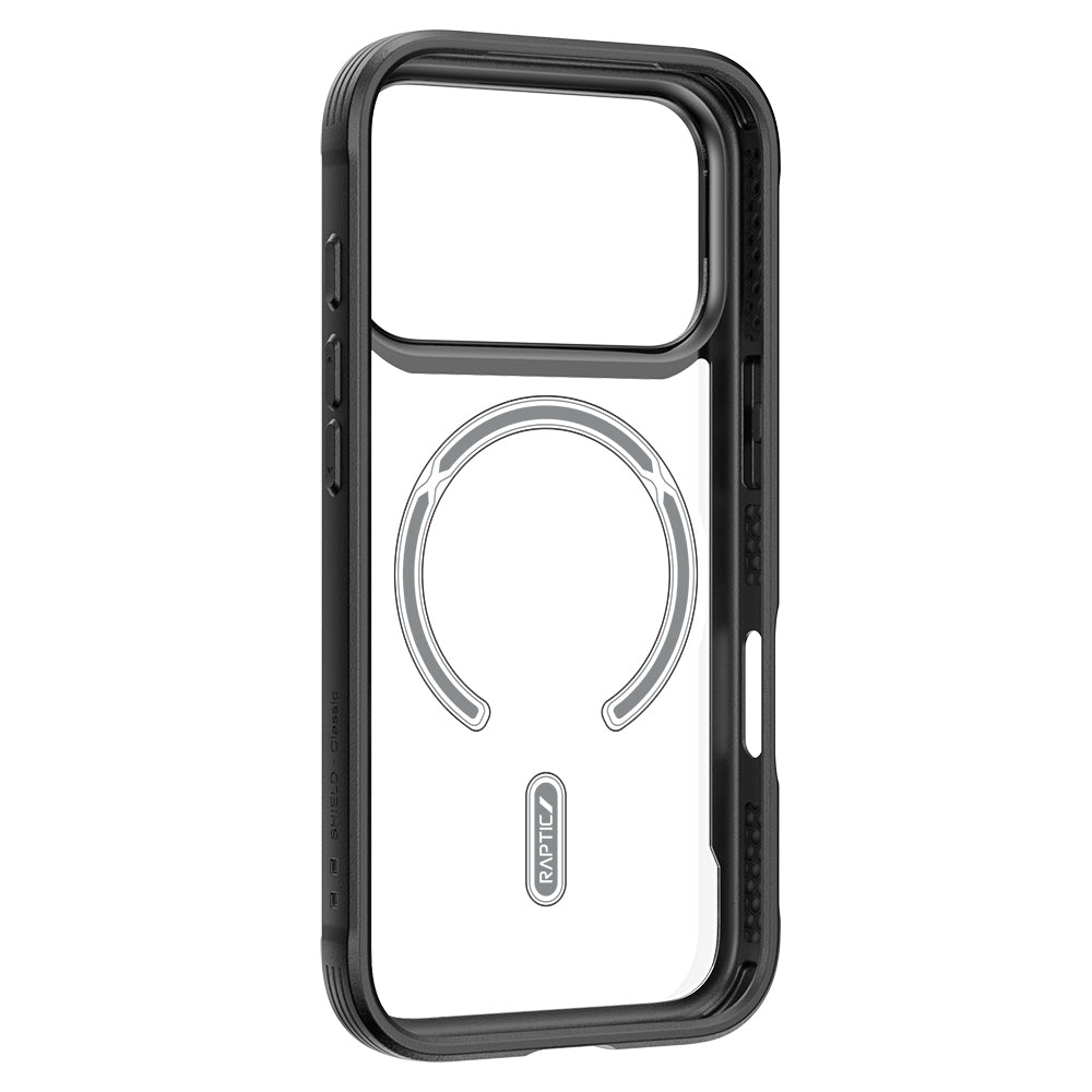 iPhone 17 Pro Max Kılıf M-safe Şarj Özellikli Airbagli Raptic Shield Serisi Şeffaf Arka Yüzey Kılıf