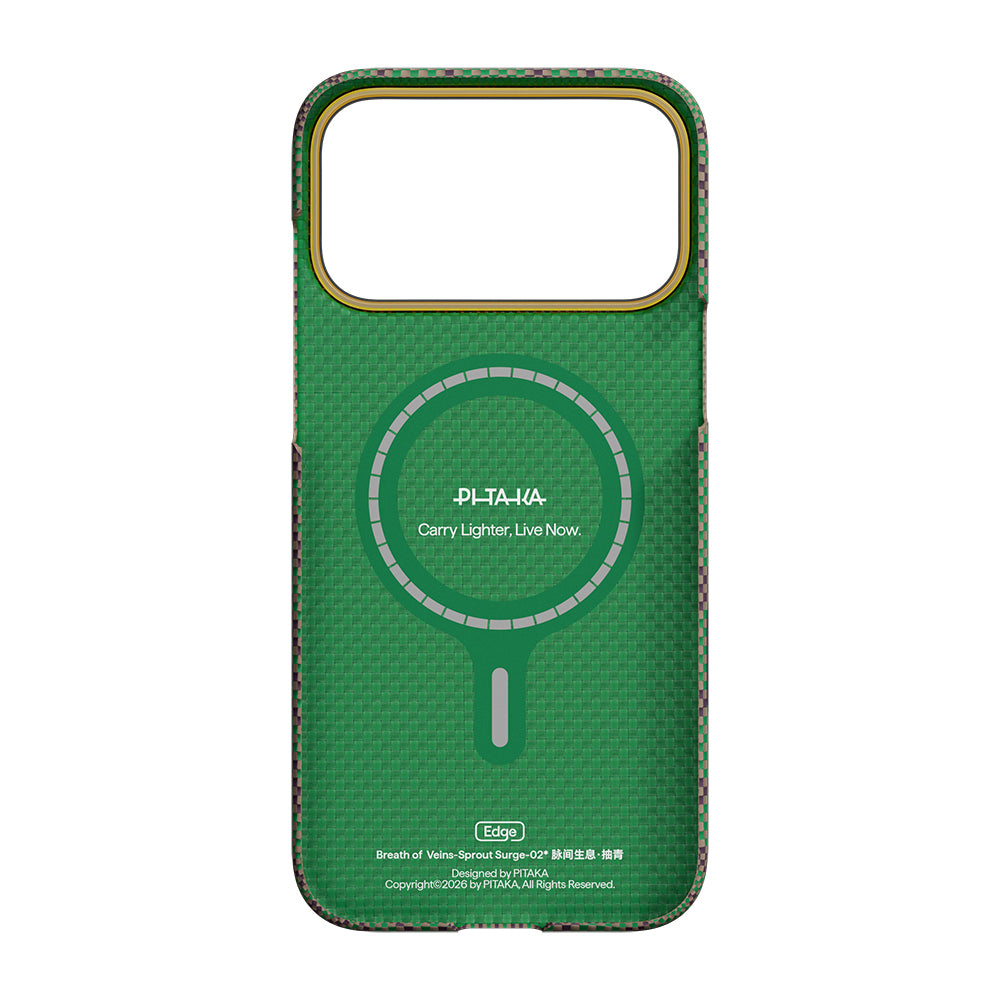 iPhone 17 Pro Max Kılıf M-safe Şarj Özellikli Aramid Karbon Fiber Pitaka Breath of Veins Serisi Kılıf