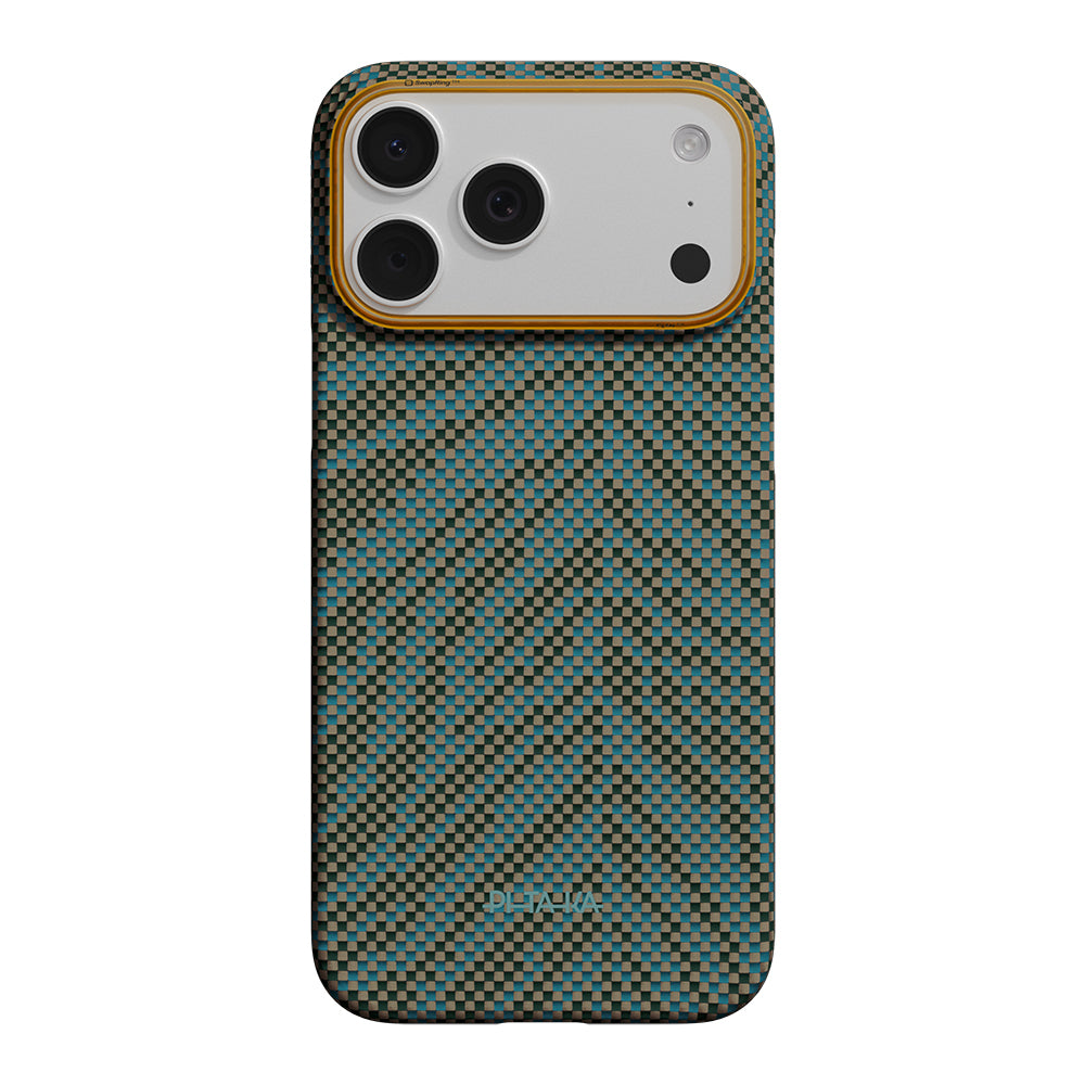 iPhone 17 Pro Max Kılıf M-safe Şarj Özellikli Aramid Karbon Fiber Pitaka Breath of Veins Serisi Kılıf