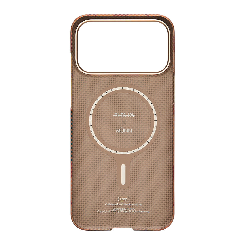 iPhone 17 Pro Max Kılıf M-safe Şarj Özellikli Aramid Karbon Fiber Pitaka Flora in Grid Serisi Kılıf