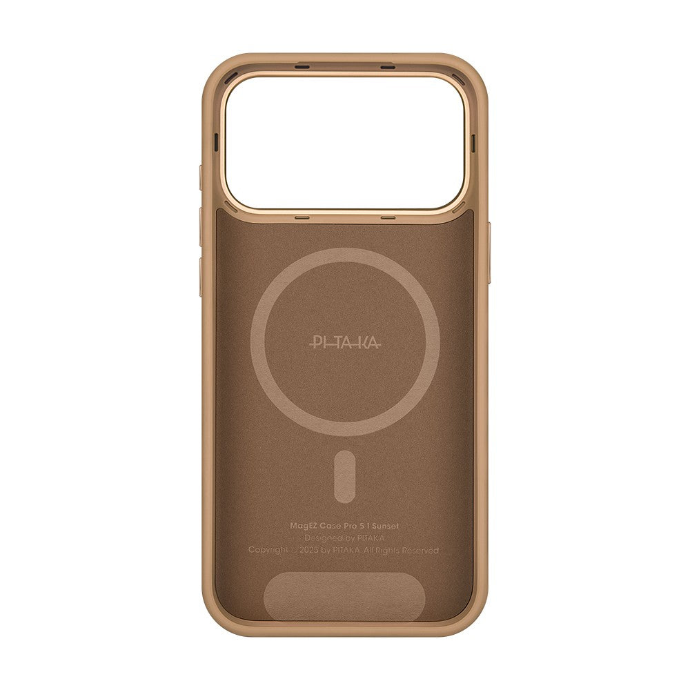 iPhone 17 Pro Max Kılıf M-safe Şarj Özellikli Aramid Karbon Fiber Pitaka Military-Grade Sunset-Moonrise Serisi Kılıf