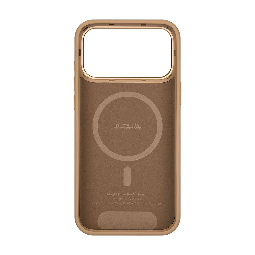 iPhone 17 Pro Max Kılıf M-safe Şarj Özellikli Aramid Fiber Pitaka Military-Grade Sunset-Moonrise Serisi Sunset Kılıf