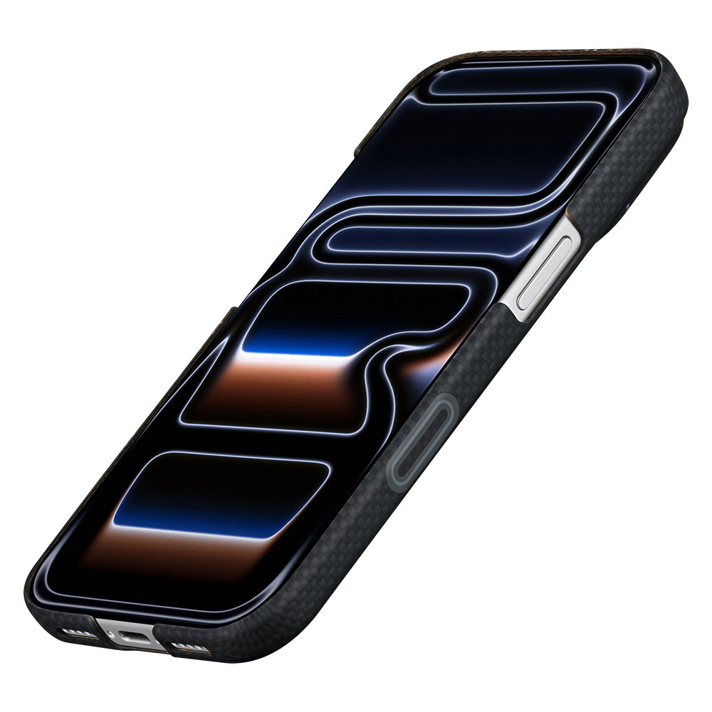 iPhone 17 Pro Max Kılıf M-safe Şarj Özellikli Aramid Karbon Fiber Pitaka Sakura Hours Serisi Kılıf
