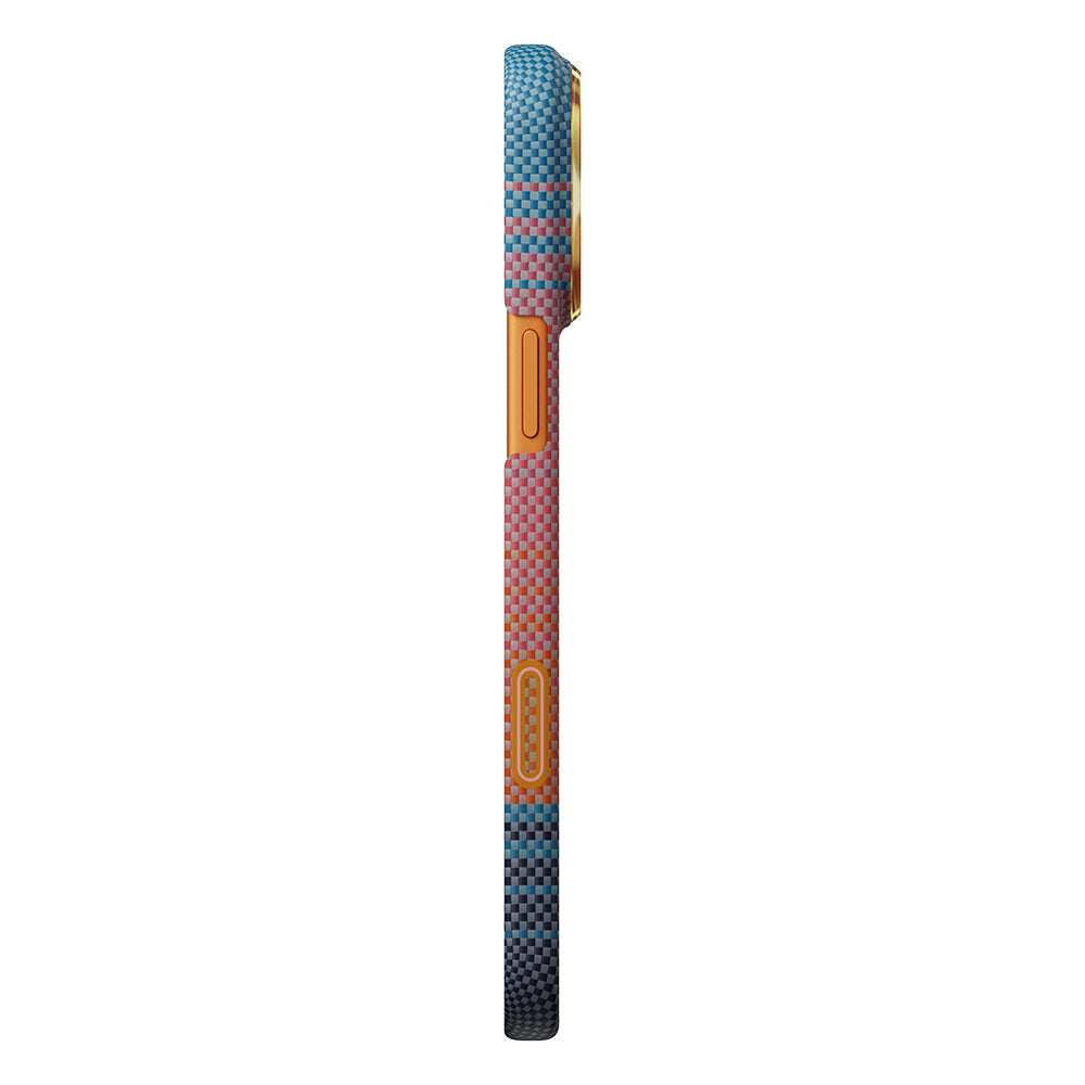 iPhone 17 Pro Max Kılıf M-safe Şarj Özellikli Aramid Karbon Fiber Pitaka Sunset 2.0 California Dream Serisi Kılıf