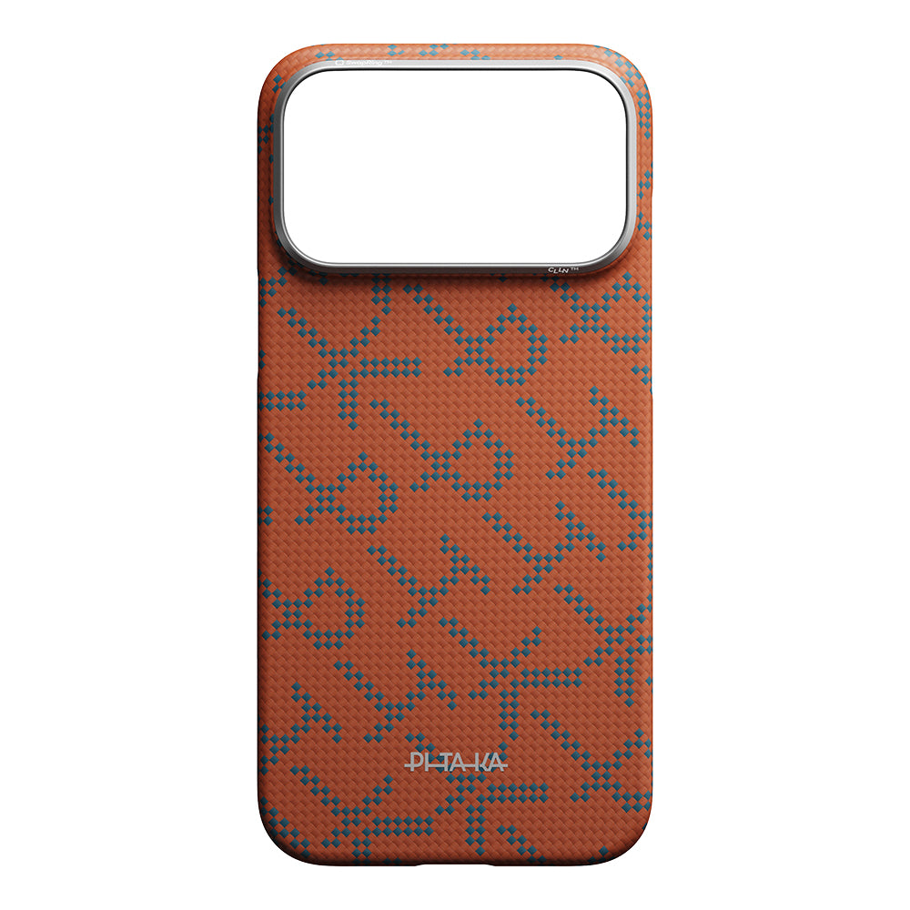 iPhone 17 Pro Max Kılıf M-safe Şarj Özellikli Aramid Karbon Fiber Pitaka Tactile Woven Monogram Serisi Kılıf