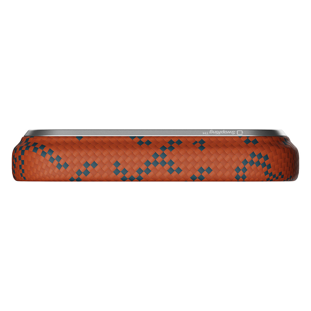 iPhone 17 Pro Max Kılıf M-safe Şarj Özellikli Aramid Karbon Fiber Pitaka Tactile Woven Monogram Serisi Kılıf