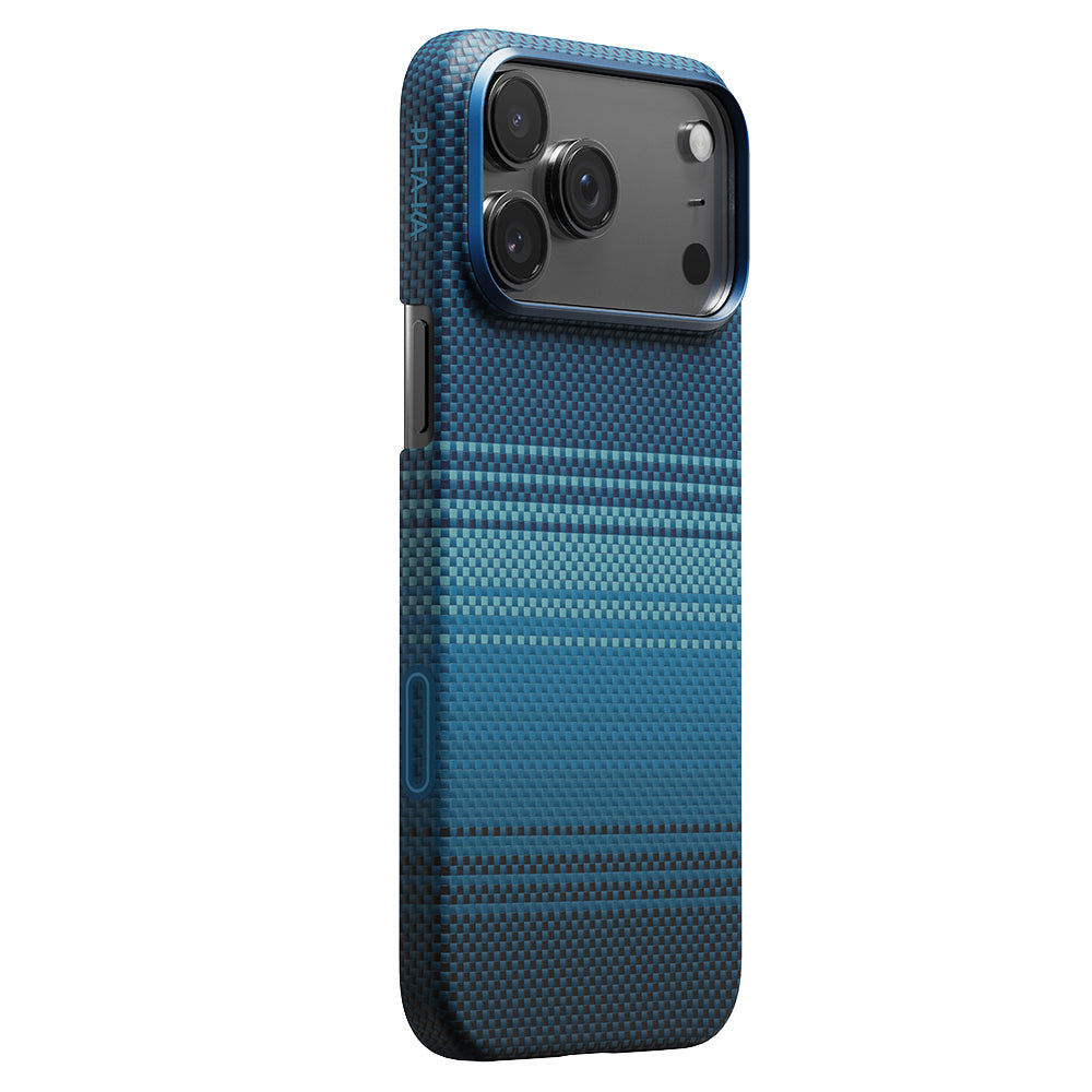 iPhone 17 Pro Max Kılıf M-safe Şarj Özellikli Aramid Karbon Fiber Pitaka Tactile Woven Sunset-Moonrise Serisi Kılıf