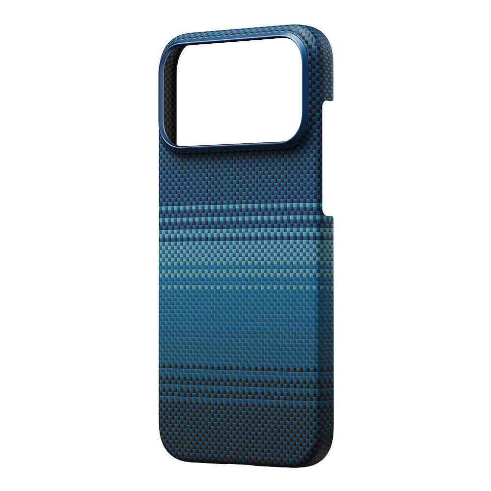 iPhone 17 Pro Max Kılıf M-safe Şarj Özellikli Aramid Karbon Fiber Pitaka Tactile Woven Sunset-Moonrise Serisi Kılıf
