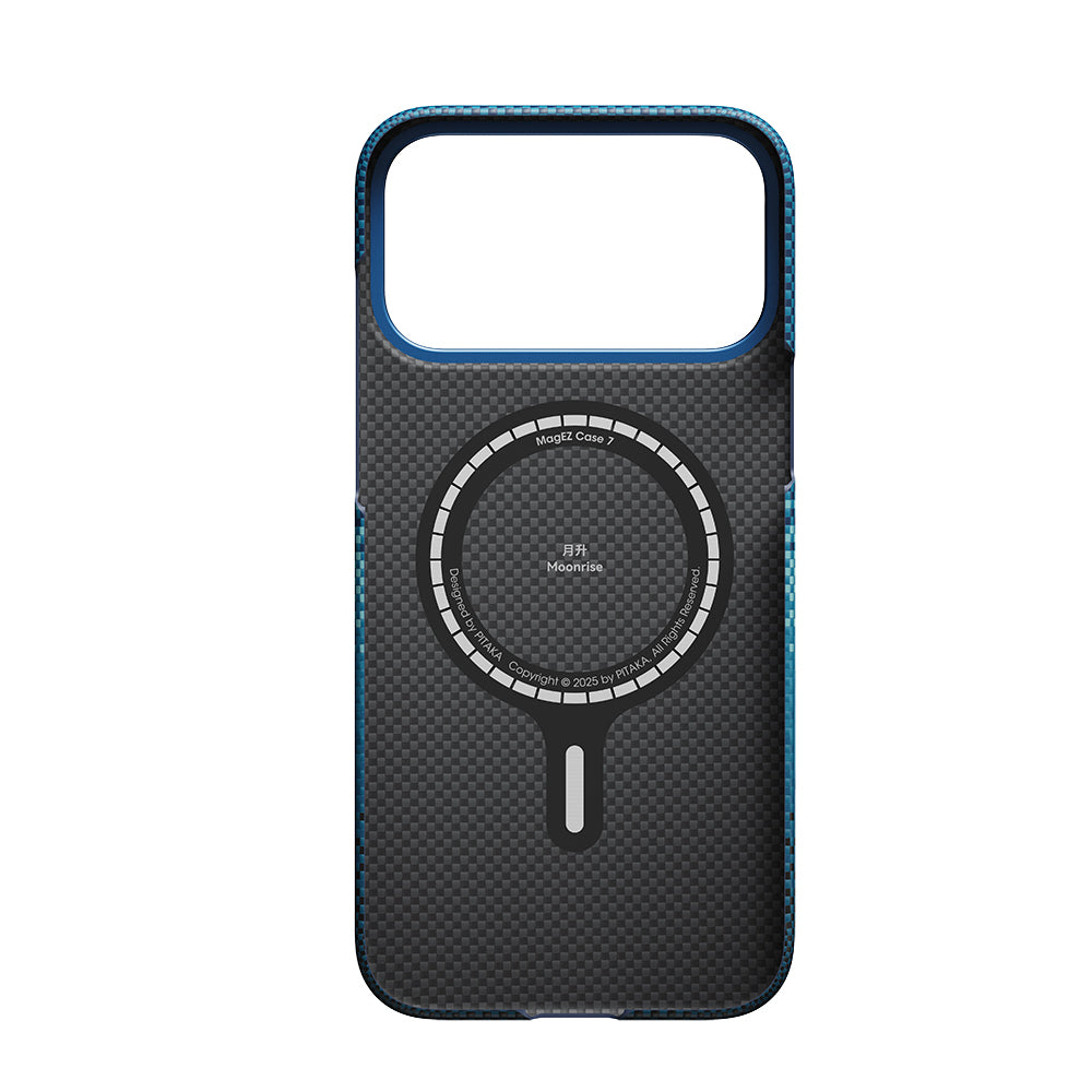 iPhone 17 Pro Max Kılıf M-safe Şarj Özellikli Aramid Fiber Pitaka Tactile Woven Sunset-Moonrise Serisi Sunset Kılıf
