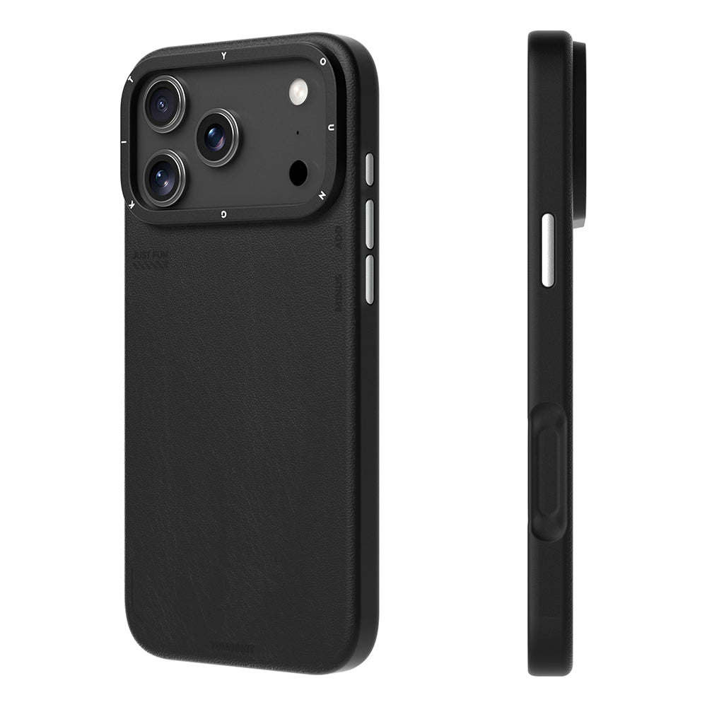 iPhone 17 Pro Max Kılıf M-safe Şarj Özellikli Basit Mat Deri Desenli Youngkit Tech Fashion Serisi Kılıf