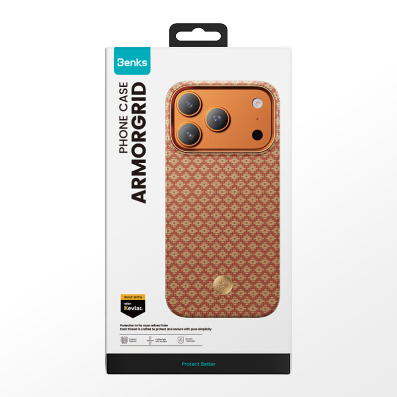 iPhone 17 Pro Max Kılıf M-Safe Şarj Özellikli Benks ArmorAir ArmorGrid Serisi Kevlar Karbon Kılıf