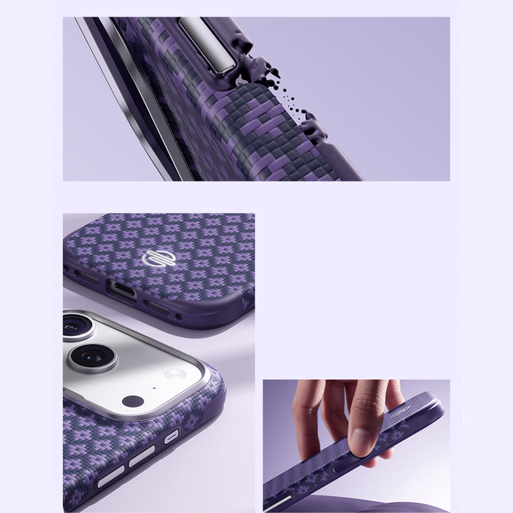iPhone 17 Pro Max Kılıf M-Safe Şarj Özellikli Benks ArmorPro ArmorEdge X9 Serisi Kevlar Karbon Kılıf