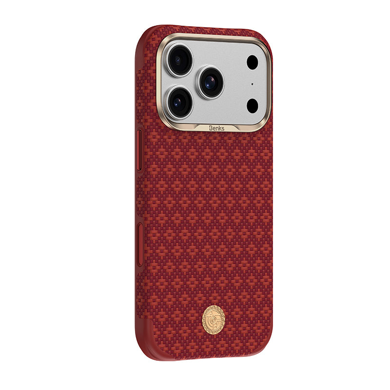 iPhone 17 Pro Max Kılıf M-Safe Şarj Özellikli Benks ArmorPro ArmorEdge X9 Serisi Kevlar Karbon Kılıf
