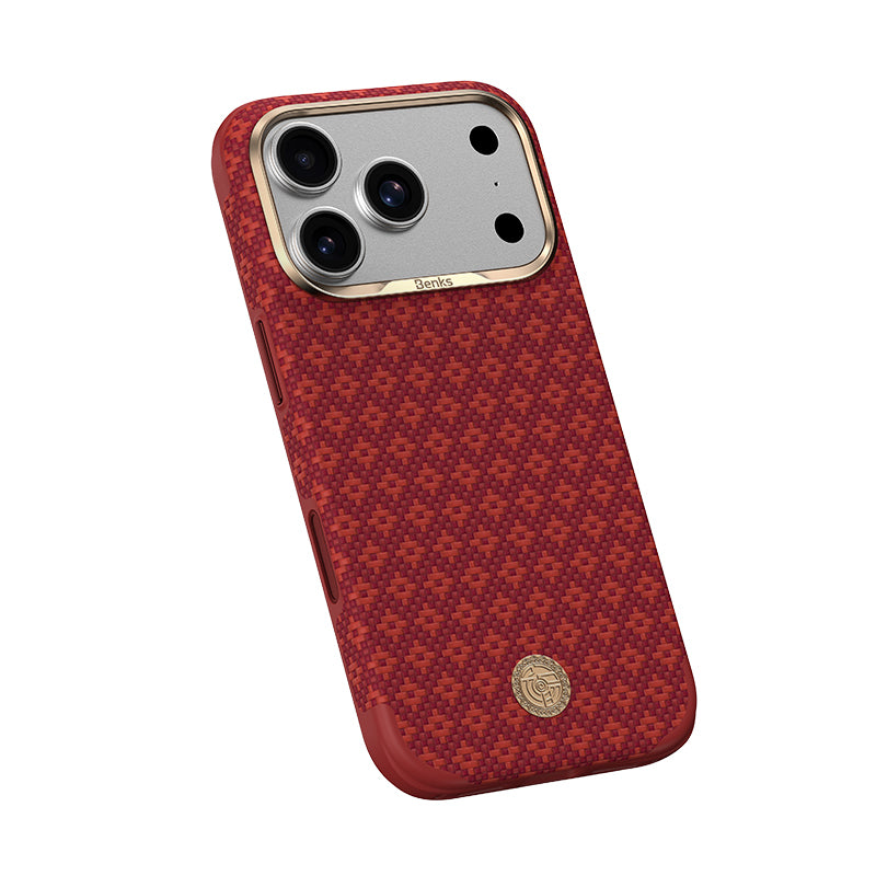 iPhone 17 Pro Max Kılıf M-Safe Şarj Özellikli Benks ArmorPro ArmorEdge X9 Serisi Kevlar Karbon Kılıf