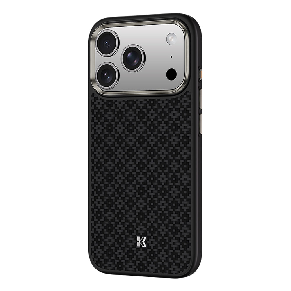iPhone 17 Pro Max Kılıf M-Safe Şarj Özellikli Benks ArmorPro ArmorGrid Serisi Kevlar Karbon Kılıf