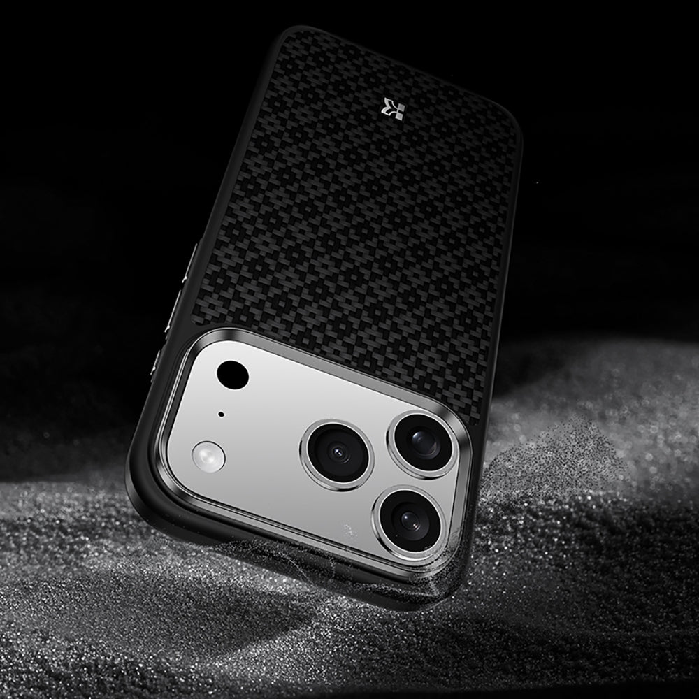 iPhone 17 Pro Max Kılıf M-Safe Şarj Özellikli Benks ArmorPro ArmorGrid Serisi Kevlar Karbon Kılıf