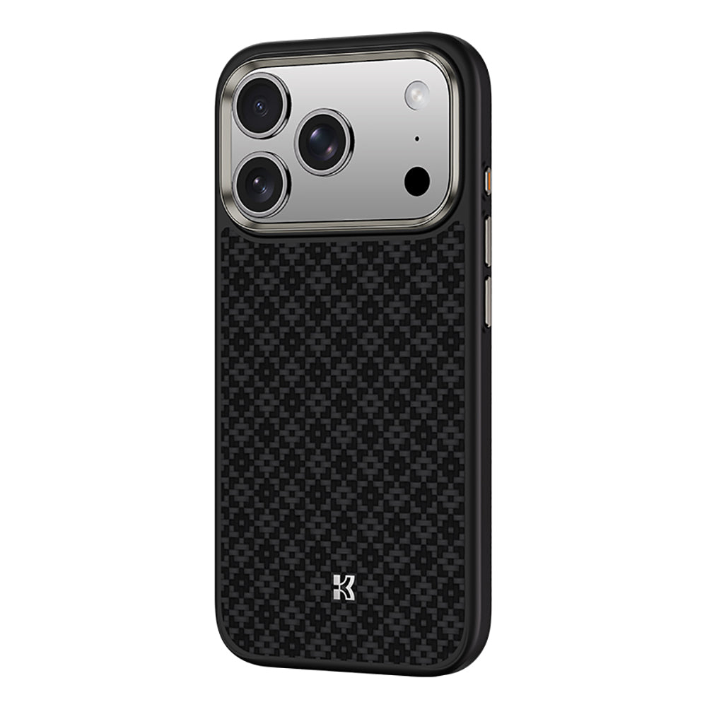 iPhone 17 Pro Max Kılıf M-Safe Şarj Özellikli Benks ArmorPro ArmorGrid Serisi Kevlar Karbon Kılıf