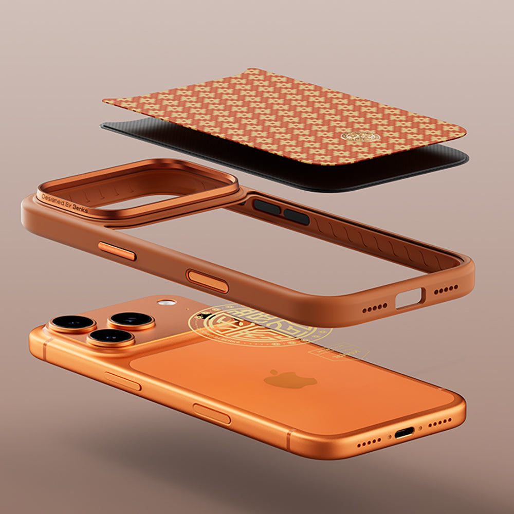 iPhone 17 Pro Max Kılıf M-Safe Şarj Özellikli Benks ArmorPro ArmorGrid Serisi Kevlar Karbon Kılıf