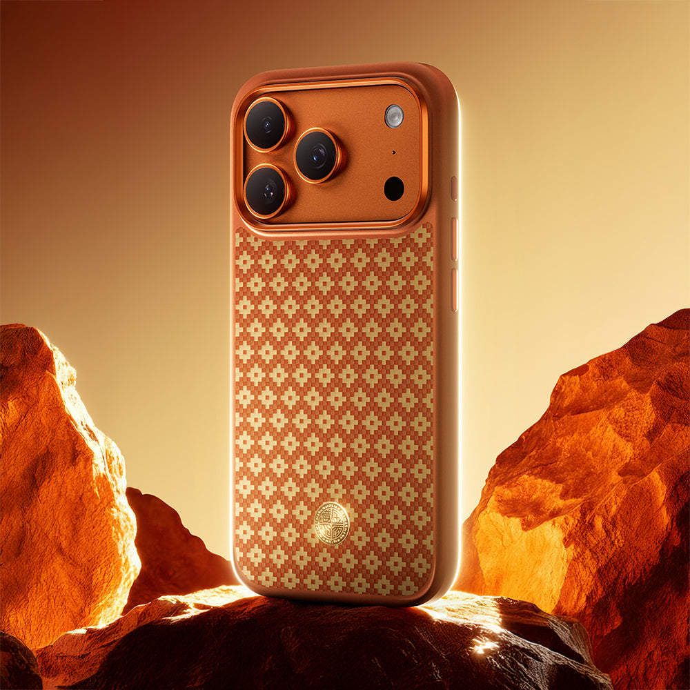 iPhone 17 Pro Max Kılıf M-Safe Şarj Özellikli Benks ArmorPro ArmorGrid Serisi Kevlar Karbon Kılıf