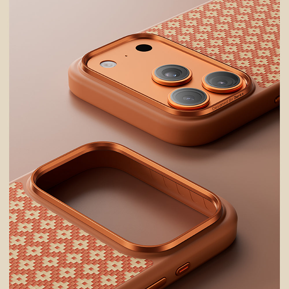 iPhone 17 Pro Max Kılıf M-Safe Şarj Özellikli Benks ArmorPro ArmorGrid Serisi Kevlar Karbon Kılıf