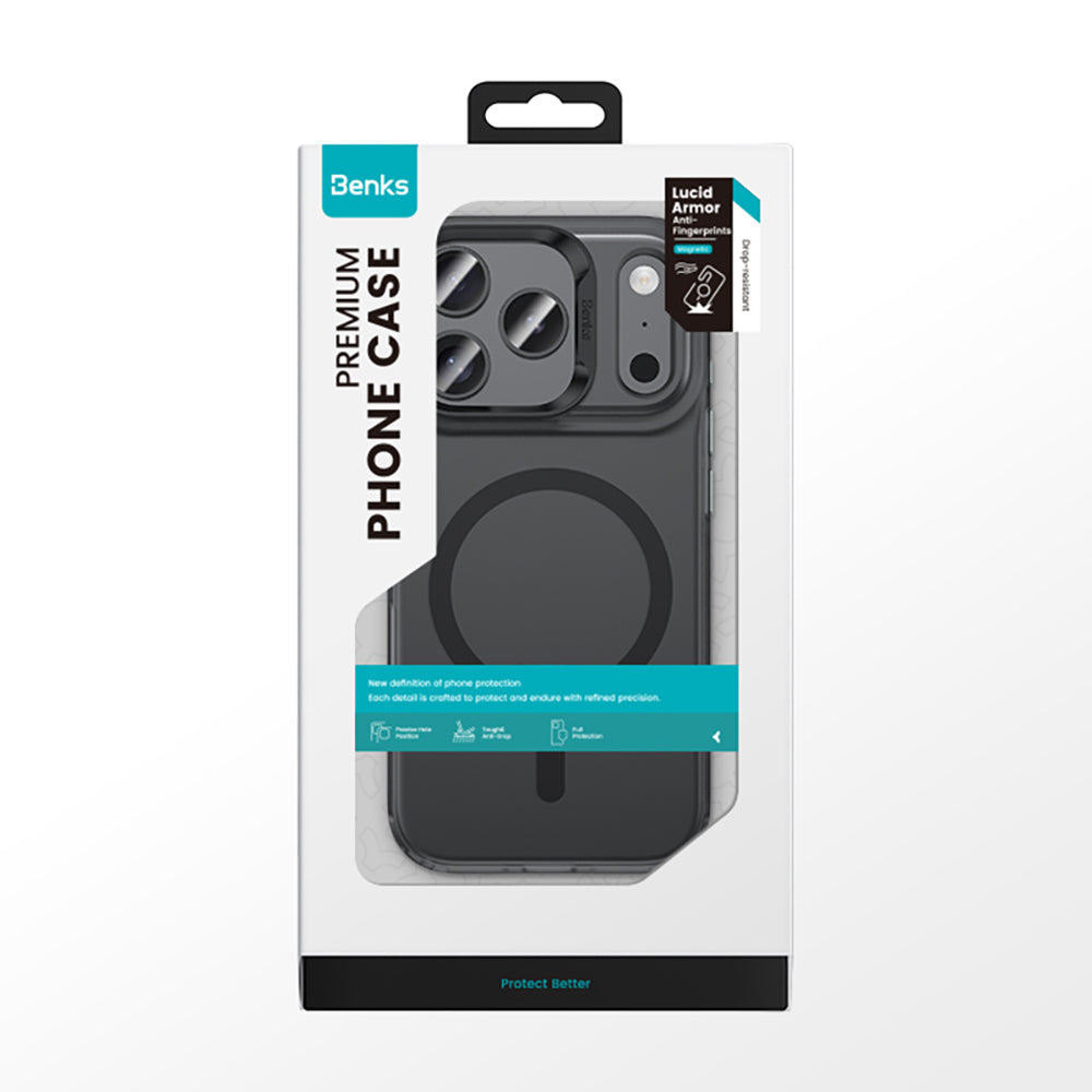 iPhone 17 Pro Max Kılıf M-Safe Şarj Özellikli Benks C-Magnet Lucid Armor Kılıf