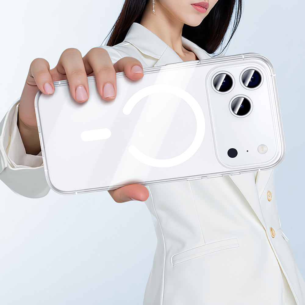 iPhone 17 Pro Max Kılıf M-safe Şarj Özellikli Benks Crystal Serisi Şeffaf Kılıf