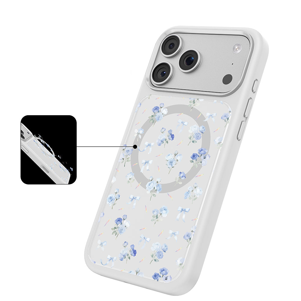 iPhone 17 Pro Max Kılıf M-safe Şarj Özellikli Çiçek Tasarımlı Mutural Flower Serisi Kılıf