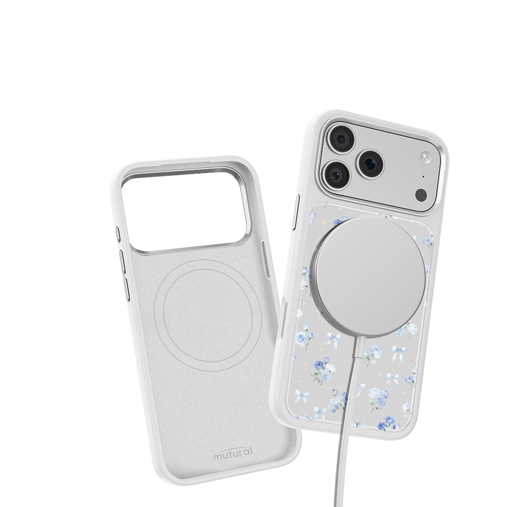 iPhone 17 Pro Max Kılıf M-safe Şarj Özellikli Çiçek Tasarımlı Mutural Flower Serisi Kılıf