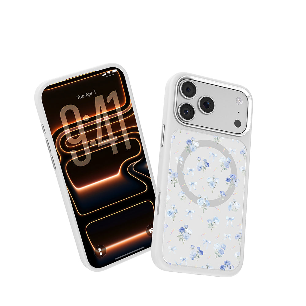 iPhone 17 Pro Max Kılıf M-safe Şarj Özellikli Çiçek Tasarımlı Mutural Flower Serisi Kılıf