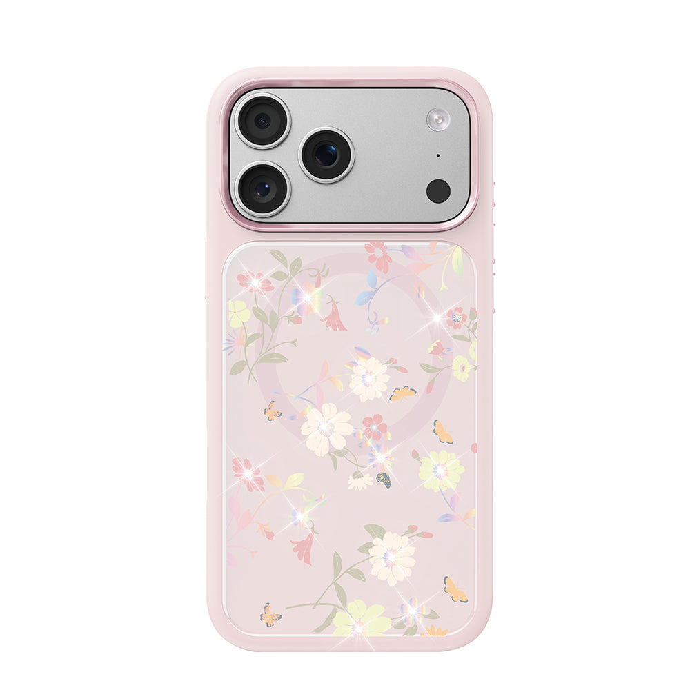 iPhone 17 Pro Max Kılıf M-safe Şarj Özellikli Çiçek Tasarımlı Mutural Flower Serisi Kılıf