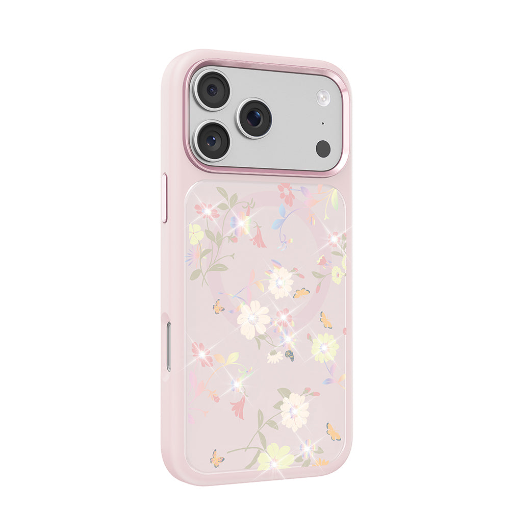 iPhone 17 Pro Max Kılıf M-safe Şarj Özellikli Çiçek Tasarımlı Mutural Flower Serisi Kılıf