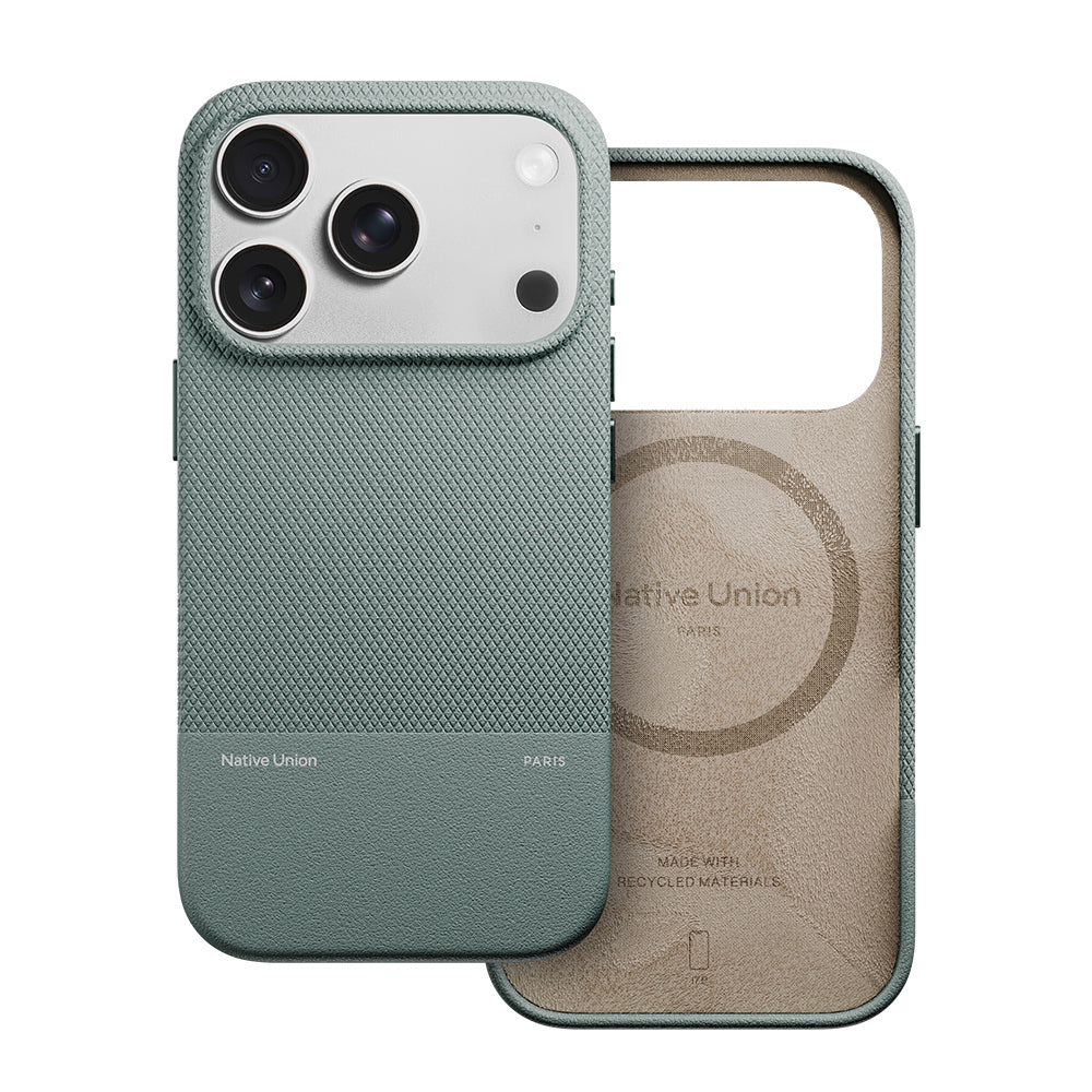 iPhone 17 Pro Max Kılıf M-safe Şarj Özellikli Deri Dokulu Native Union RE Classic Serisi Kılıf