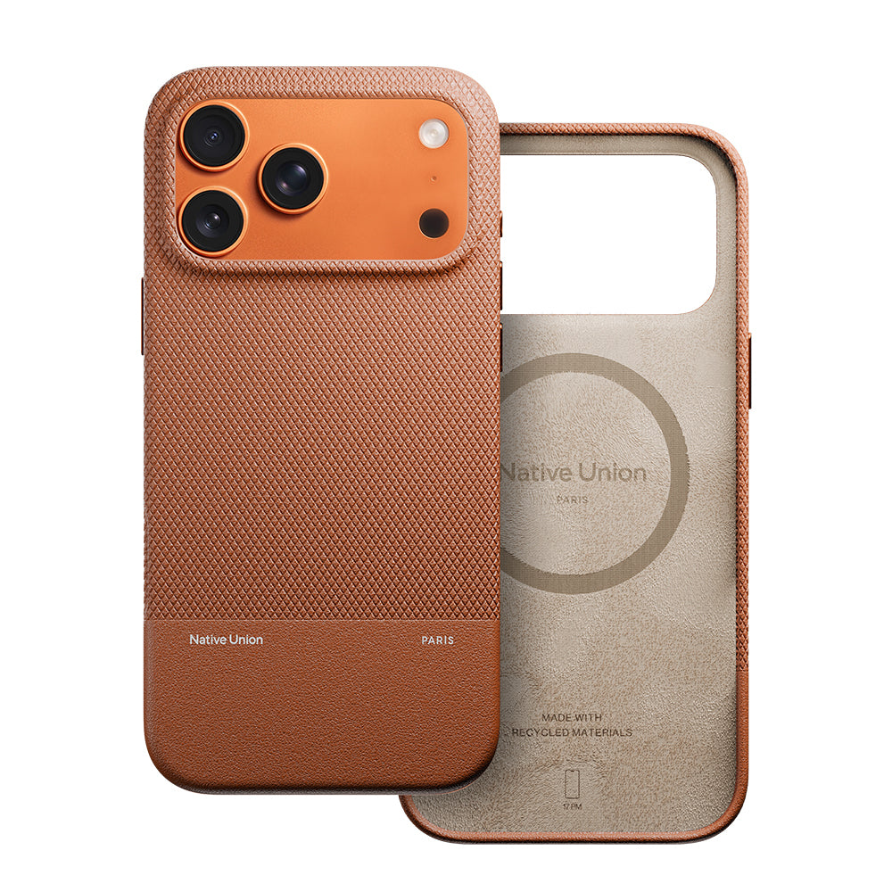 iPhone 17 Pro Max Kılıf M-safe Şarj Özellikli Deri Dokulu Native Union RE Classic Serisi Kılıf