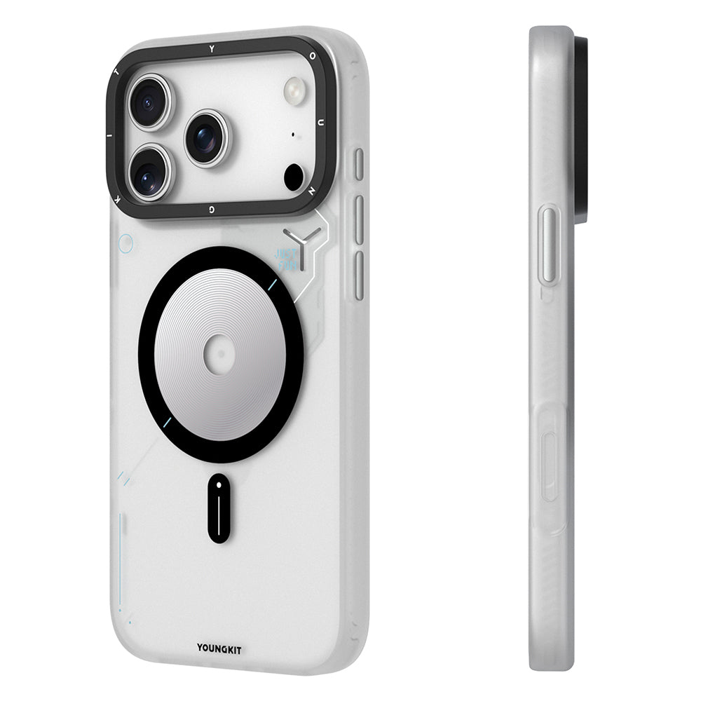 iPhone 17 Pro Max Kılıf M-safe Şarj Özellikli Disk Desenli Youngkit Disc Battle Kılıf