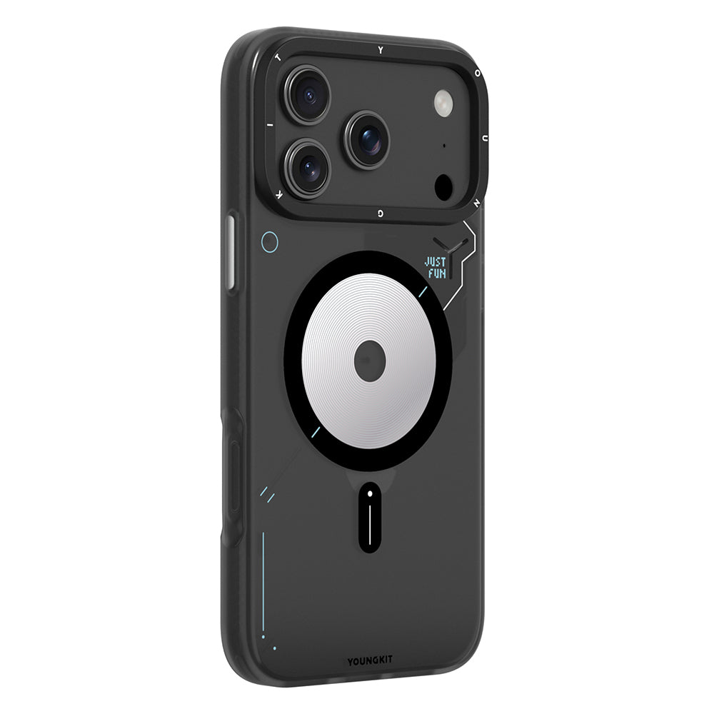 iPhone 17 Pro Max Kılıf M-safe Şarj Özellikli Disk Desenli Youngkit Disc Battle Kılıf