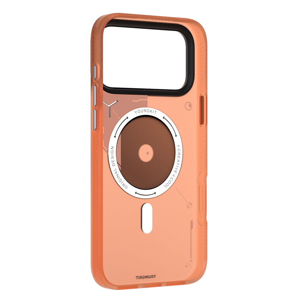 iPhone 17 Pro Max Kılıf M-safe Şarj Özellikli Disk Desenli Youngkit Disc Battle Kılıf